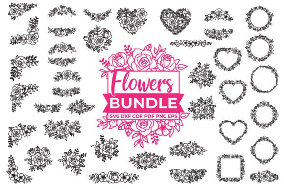 41 Floral SVG Bundle for Embroidery