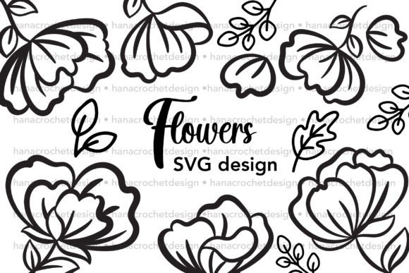 Cute SVG Flower Outline Design