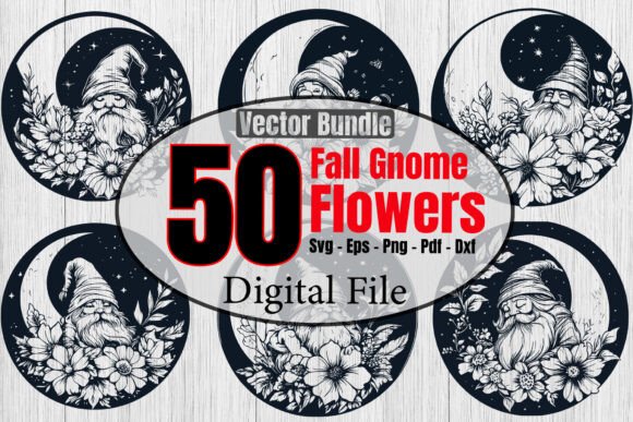 Fall Gnome and Floral with a Moon Bundle
