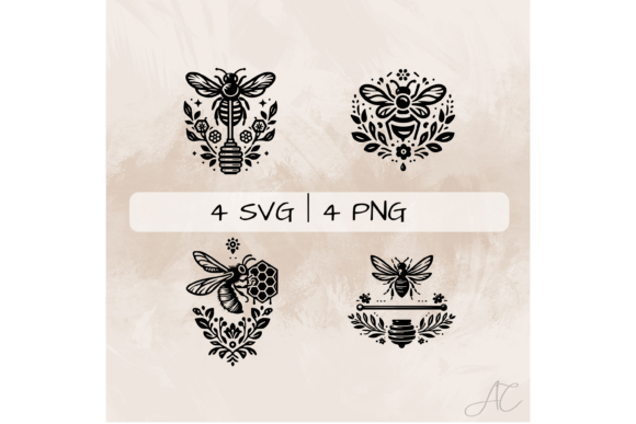 Floral Bee SVG Bundle, Bee PNG Review