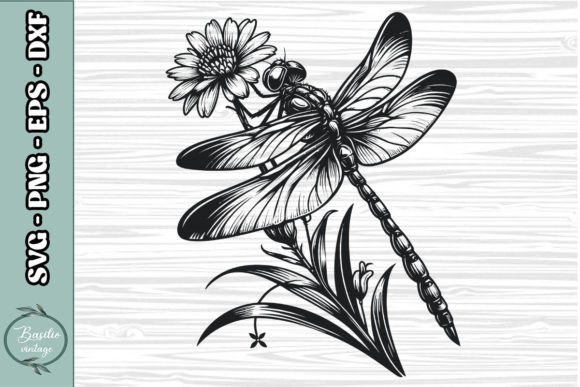 Floral Dragonfly SVG Clipart 18