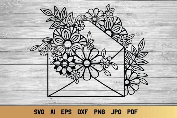 Floral Envelope SVG Romantic SVG