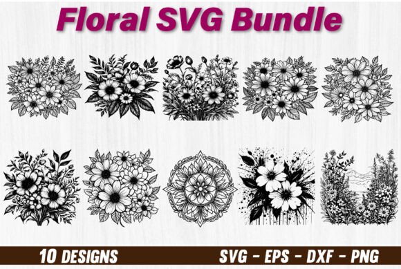 Floral SVG File for Crafts