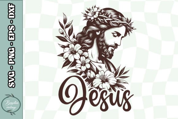 Jesus Floral Christian Floral SVG