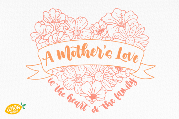 Mother's Day Heart Floral SVG