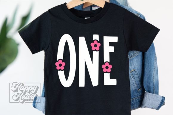 One 1st Birthday Flower Floral SVG PNG
