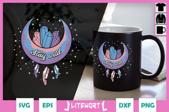 Stay Wild Moon Crystals Floral SVG