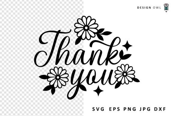 Thank You - Floral SVG