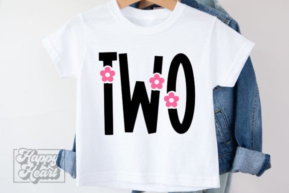 Two 2nd Birthday Girl Flower Floral SVG